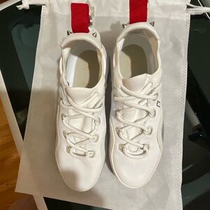 Christian Louboutin White Sneakers with Thick Sole and Textured Upper